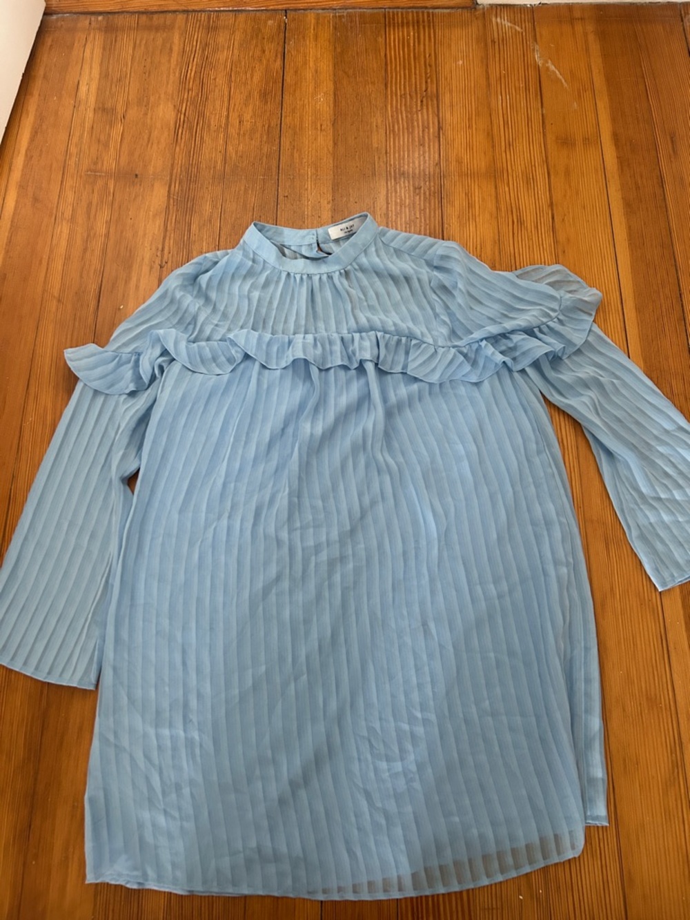 Ali and Jay Light Blue Ruffle Pleated Dress